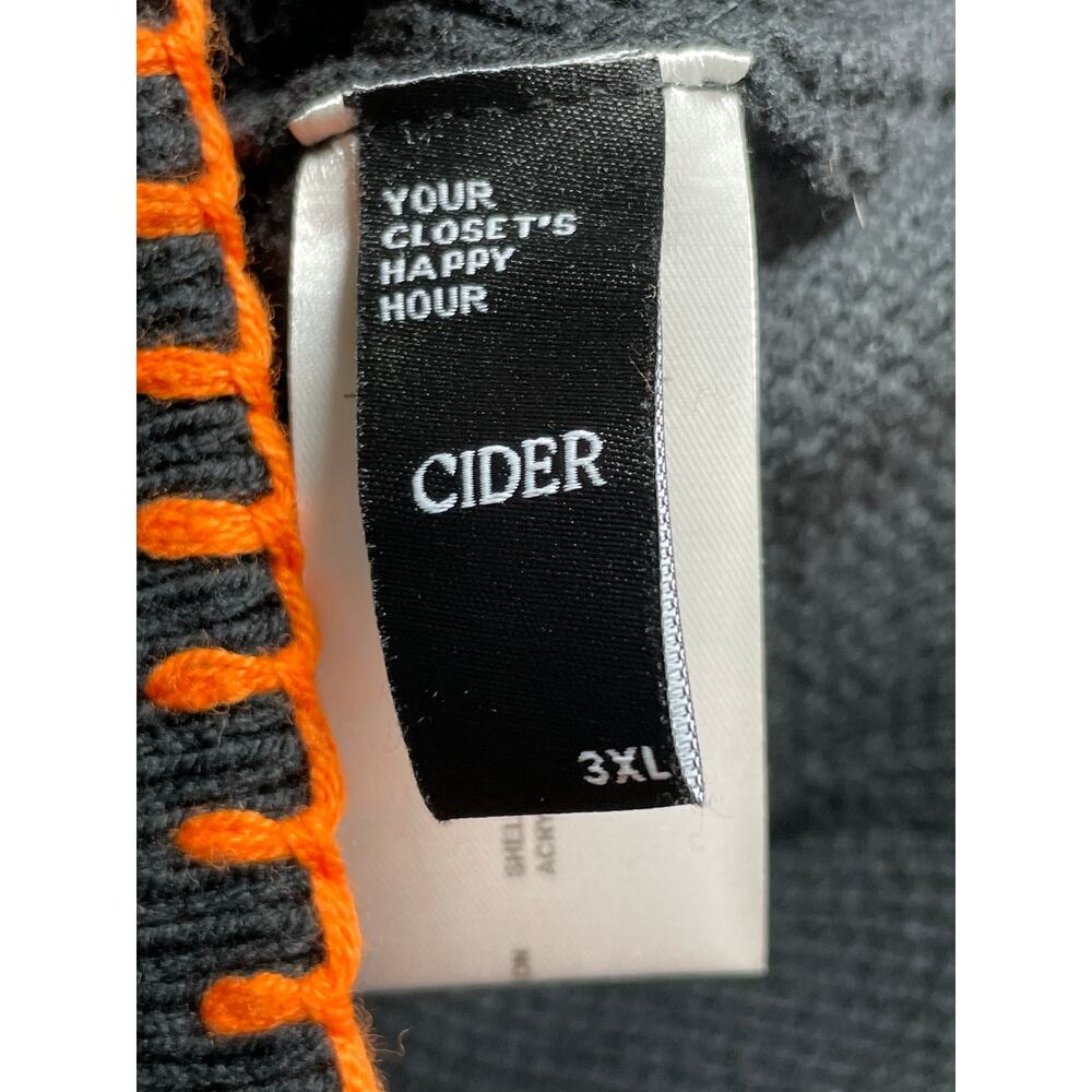 Cider Womens Black Coral Stitch Pumpkin Knit Button Up Cardigan Sweater Vest 3XL - Picture 5 of 6
